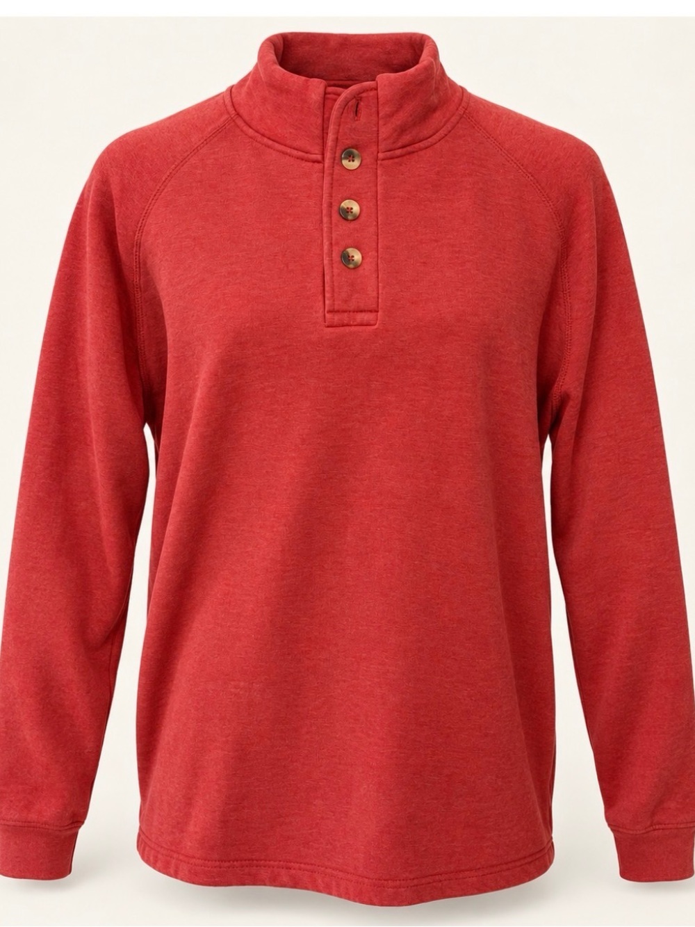 Copper Key Men's Red Button-Front Zip Mock Neck Sweater